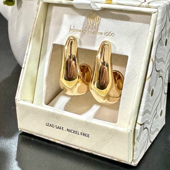 House Of Harlow 1960 Chunky Dome Tear Drop Earrings - Picture 2 of 11